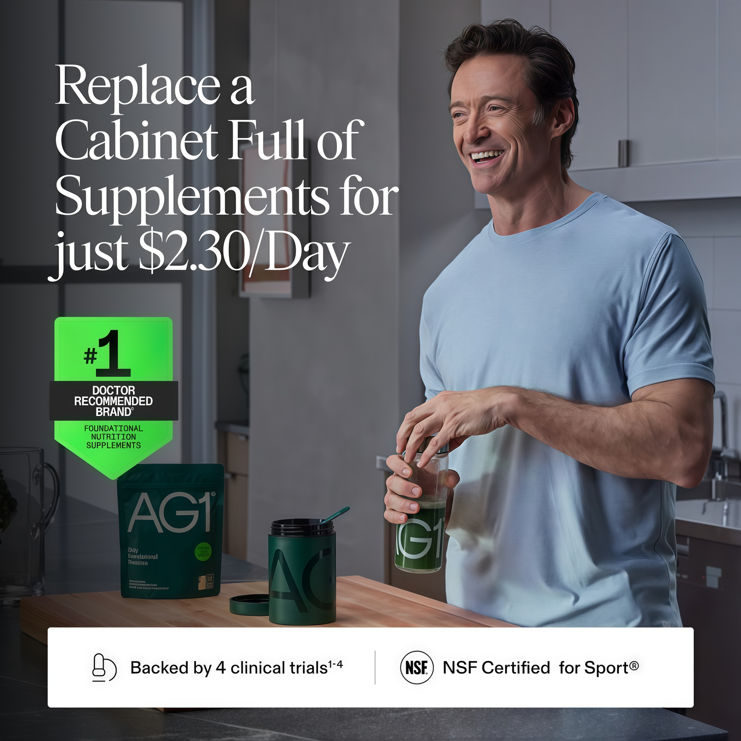 AG1 Greens Powder Superfood, 75 Vitamins and Probiotic Blend, Refill Pouch | Includes 75 Vitamins, Minerals, Digestive Enzymes and Adaptogens in a Gluten-Free, Vegan and Keto-Friendly Formula